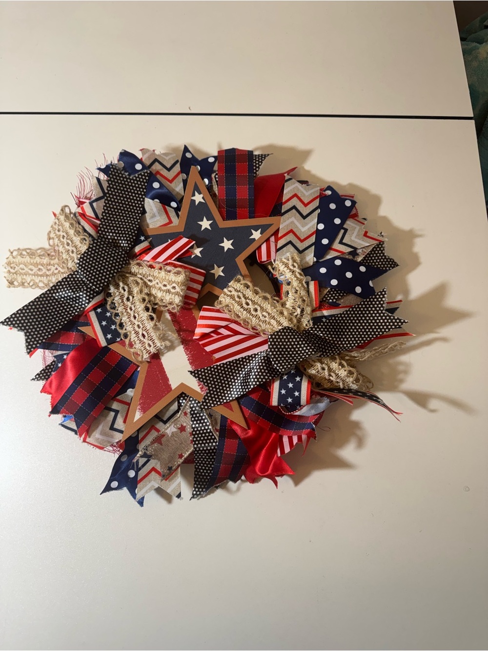 Patriotic Red White and Blue Star Wreath